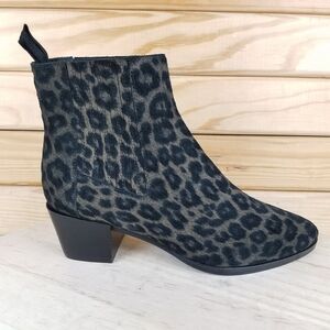 Rag & Bone 37 EUR Rover Leopard Leather / Suede Ankle Boots Booties Pull-on NEW